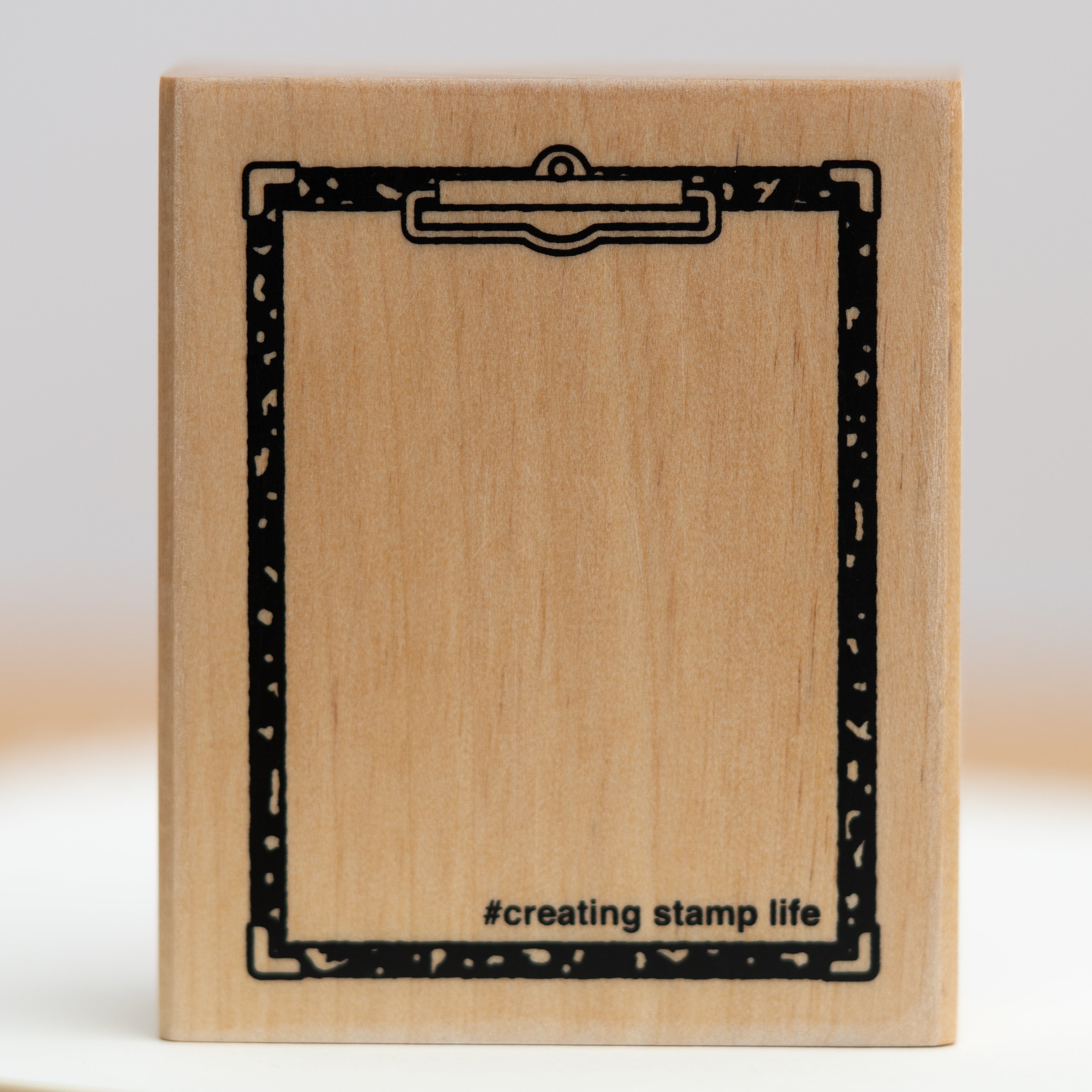 Kodomo No Kao Wooden Rubber Stamp - Clipboard Close Up