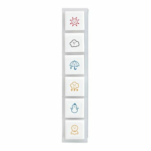 Kodomo No Kao Pochitto6 Pre-inked Push-button Stamps - Volume 2. Designs Weather