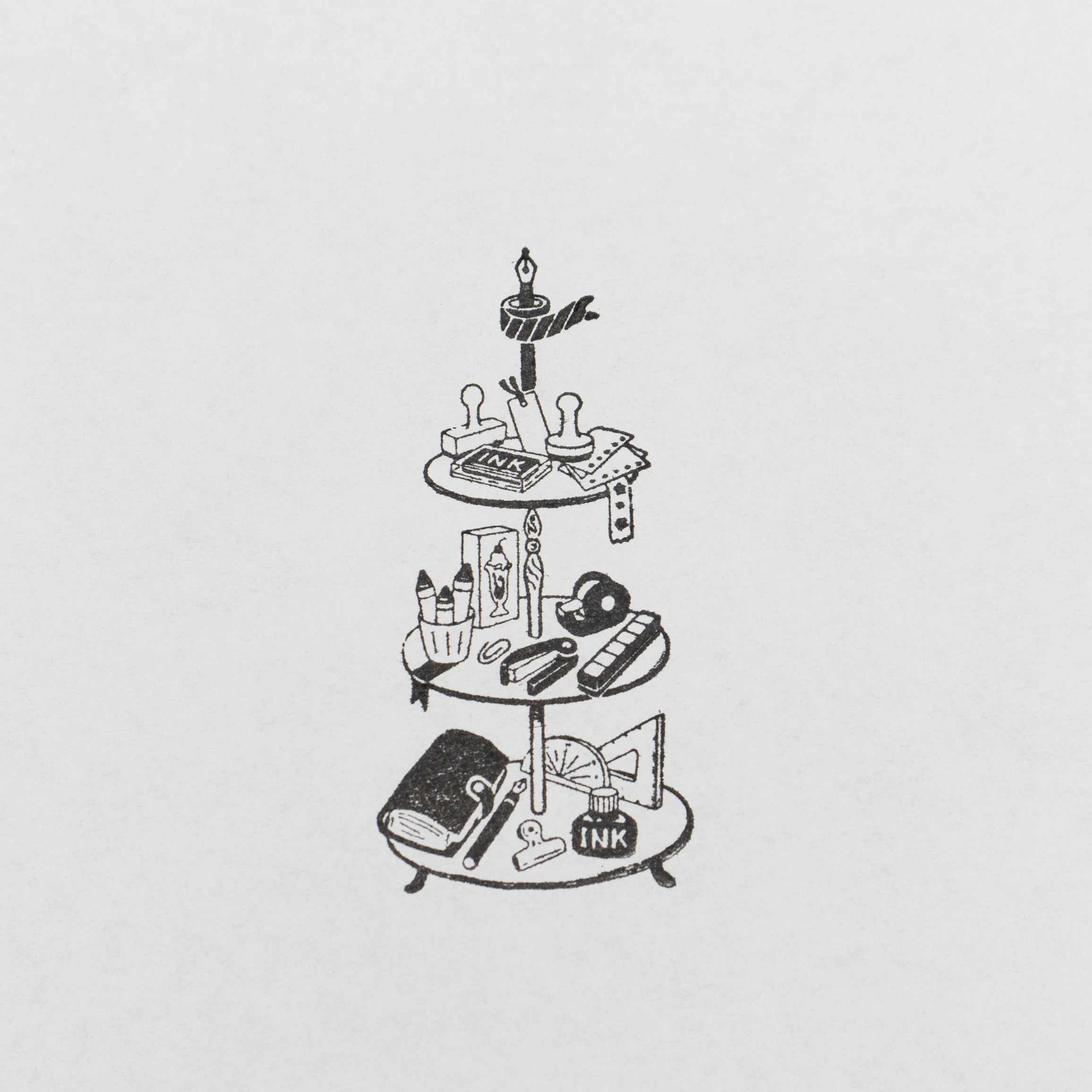 Kodomo No Kao Wooden Rubber Stamp - Afternoon Stationery Design