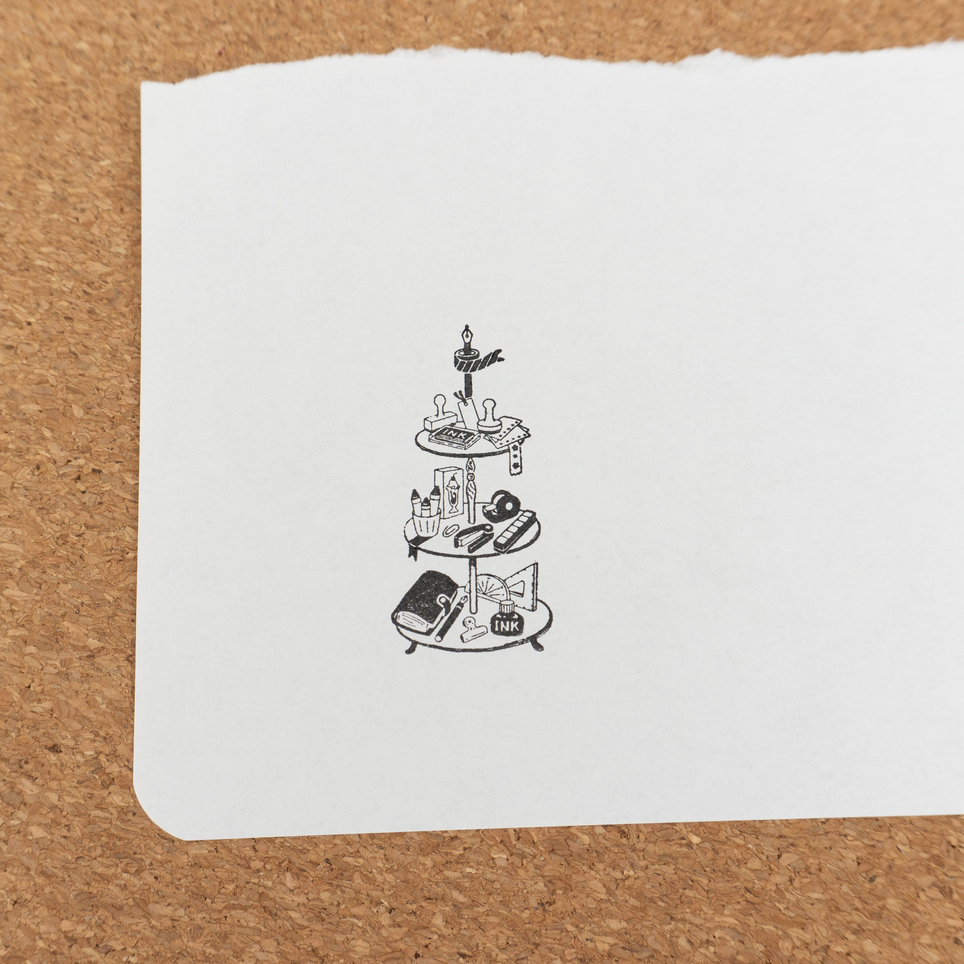 Kodomo No Kao Wooden Rubber Stamp - Afternoon Stationery paper