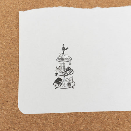Kodomo No Kao Wooden Rubber Stamp - Afternoon Stationery paper