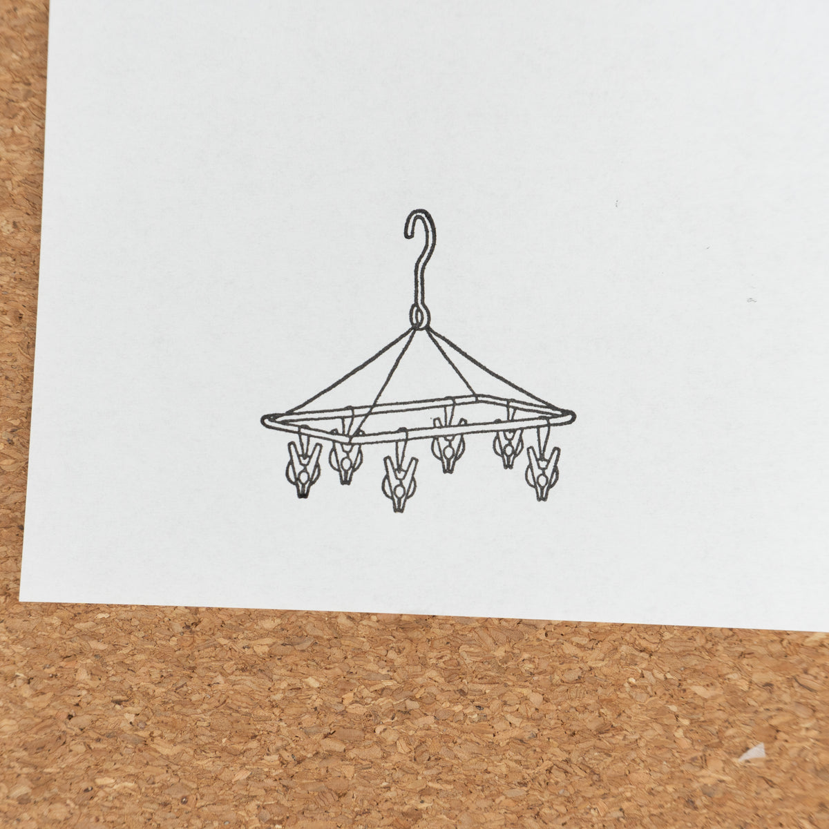Kodomo No Kao Wooden Rubber Stamp - Clothes Hanger Page