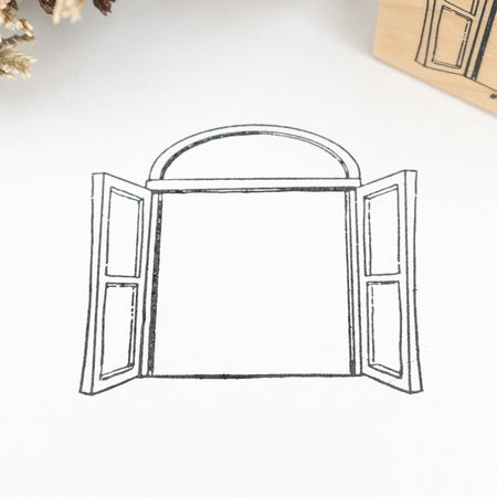 Kodomo No Kao Wooden Rubber Stamp - Open Window Paper Example