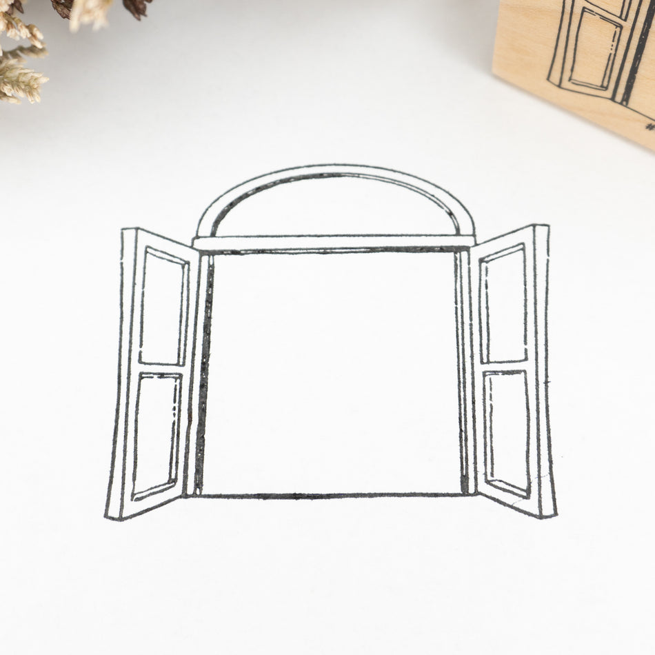 Kodomo No Kao Wooden Rubber Stamp - Open Window Paper Example