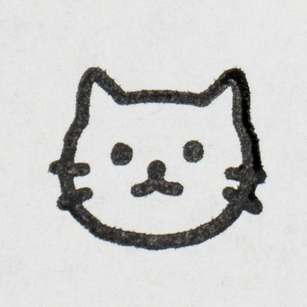 Kodomo No Kao Wooden Rubber Stamp - Small Face Stamps Cat