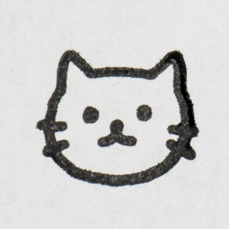 Kodomo No Kao Wooden Rubber Stamp - Small Face Stamps Cat