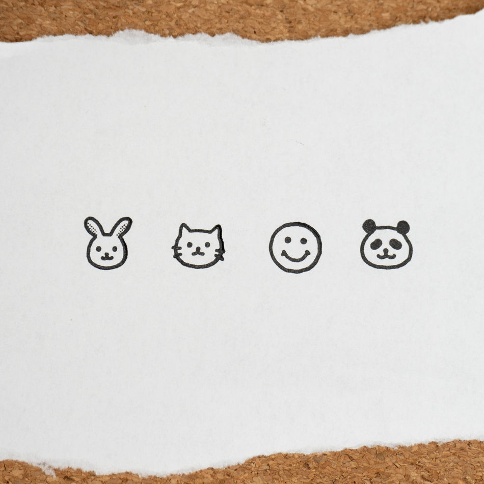 Kodomo No Kao Wooden Rubber Stamp - Small Face Stamps paper