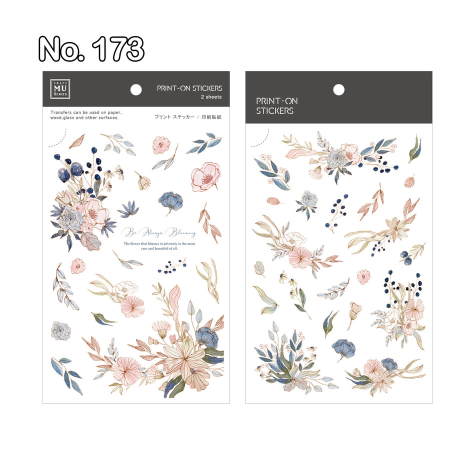 MU Press-On Stickers - Peachy and Dusty Pink Flower Designs