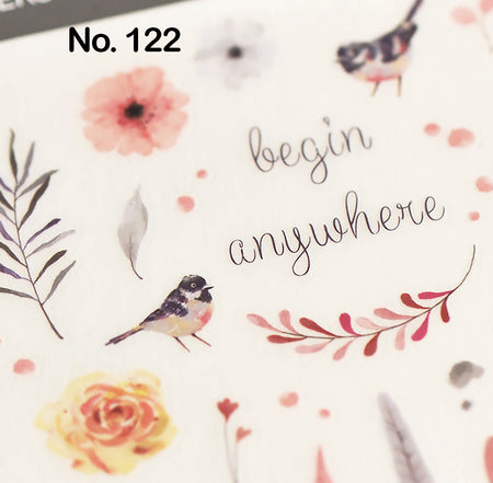 MU Press-On Stickers - No. 122 Floral Designs Close Up