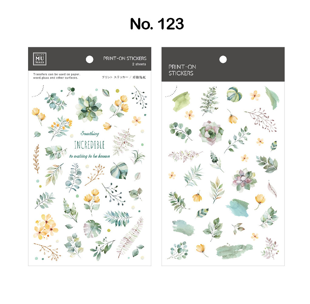 MU Press-On Stickers - No. 120-129 Floral Designs – Saiko Stationery