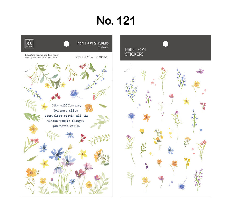 MU Press-On Stickers - No. 120-129 Floral Designs