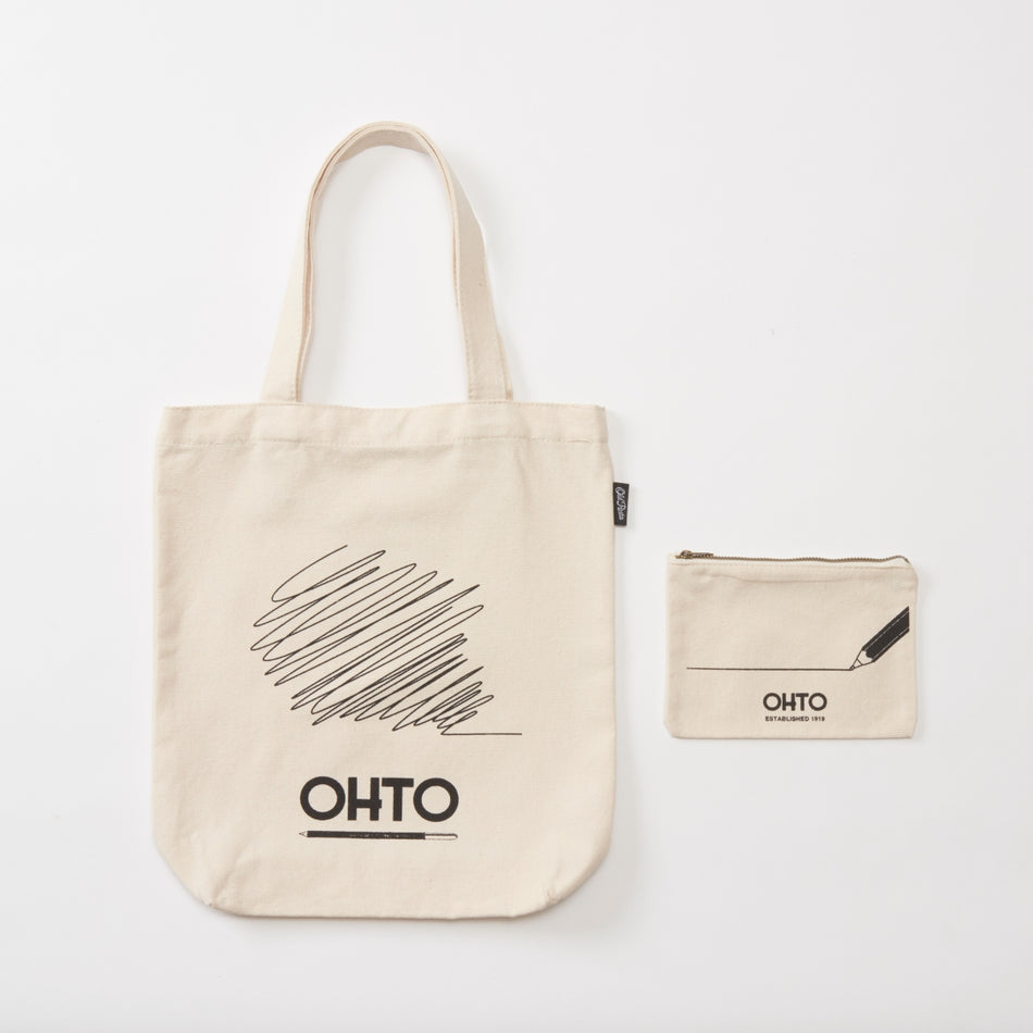Old Resta Stationery Themed Tote Bag - OHTO Small and Big