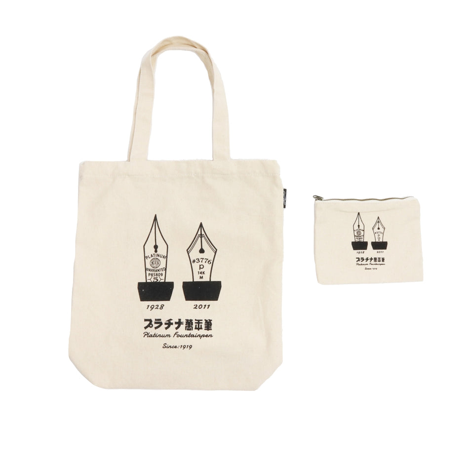 Old Resta Stationery Themed Tote Bag - Platinum Small and Big