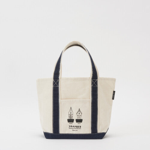 Old Resta Vintage Stationery Themed Mini Tote Bag - Platinum White BG