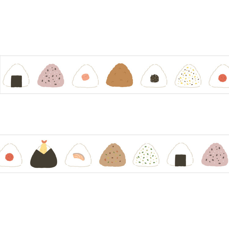 Papier Platz Planner Food Series Washi Tape - Onigiri (15mm) White BG