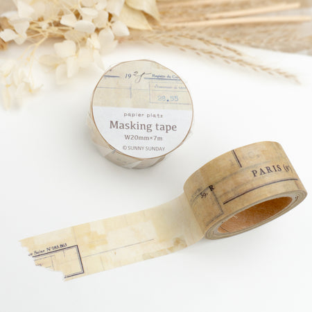 Papier Platz Washi Tape - Vintage Paper (20mm) Close Up