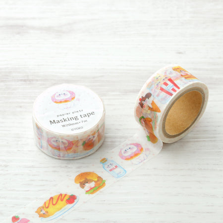 Papier Platz Washi Tape - Yoko Cats & Food (20mm) Stock