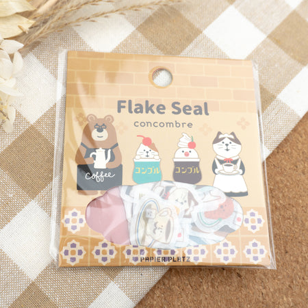 Papier Platz x Concombre Washi Flake Stickers - Coffee Cafe Close