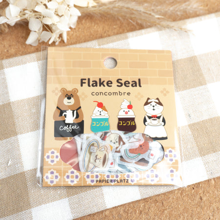 Papier Platz x Concombre Washi Flake Stickers - Coffee Cafe Close Up