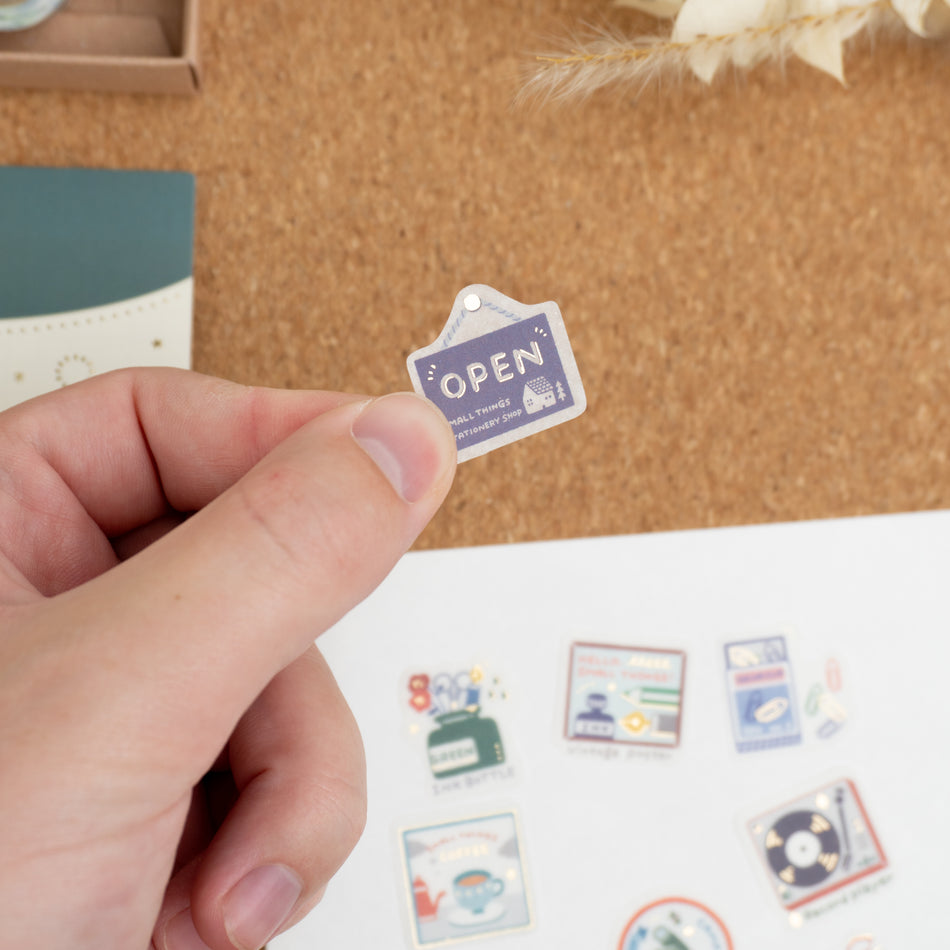 Papier Platz x Eric Small Things Washi Flake Stickers - My Shop Open Sign