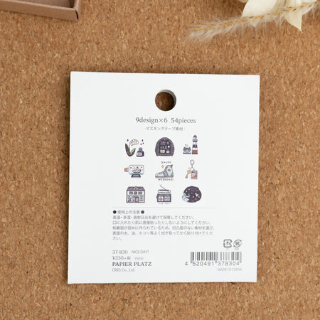 Papier Platz x Eric Small Things Washi Flake Stickers - Nice Day Back of Package