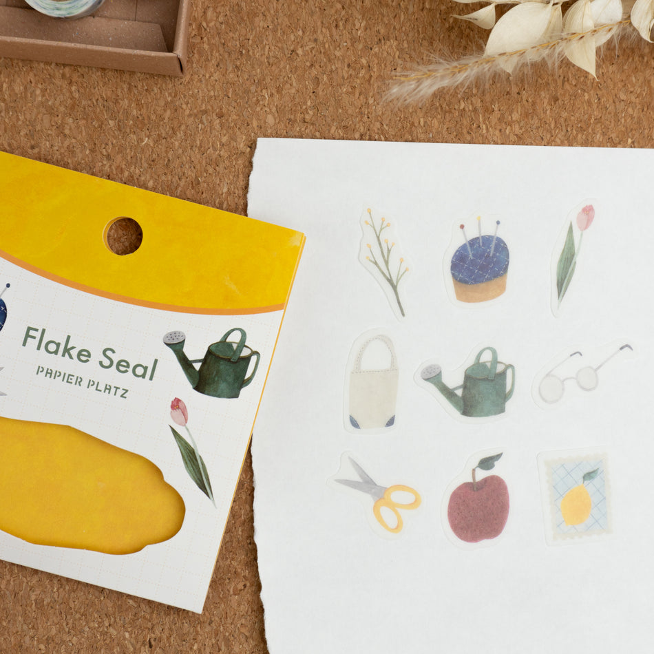 Papier Platz x asanel Washi Flake Stickers - Gardening Close up all