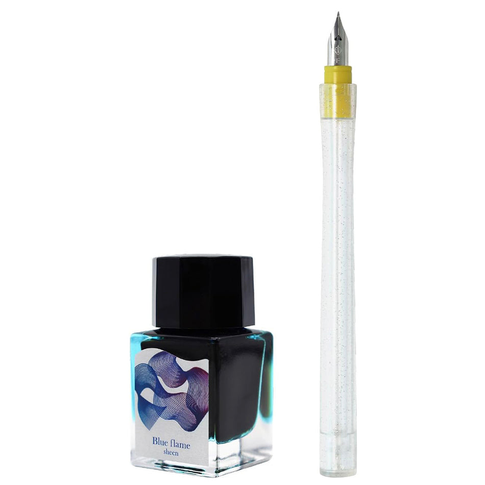 Sailor Hocoro Dip Pen and "Dipton" Ink (10ml) Set - Blue Flame (Sheen)