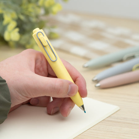 Uni-ball One P Marriage Colors Yellow and Blue Gel Pens