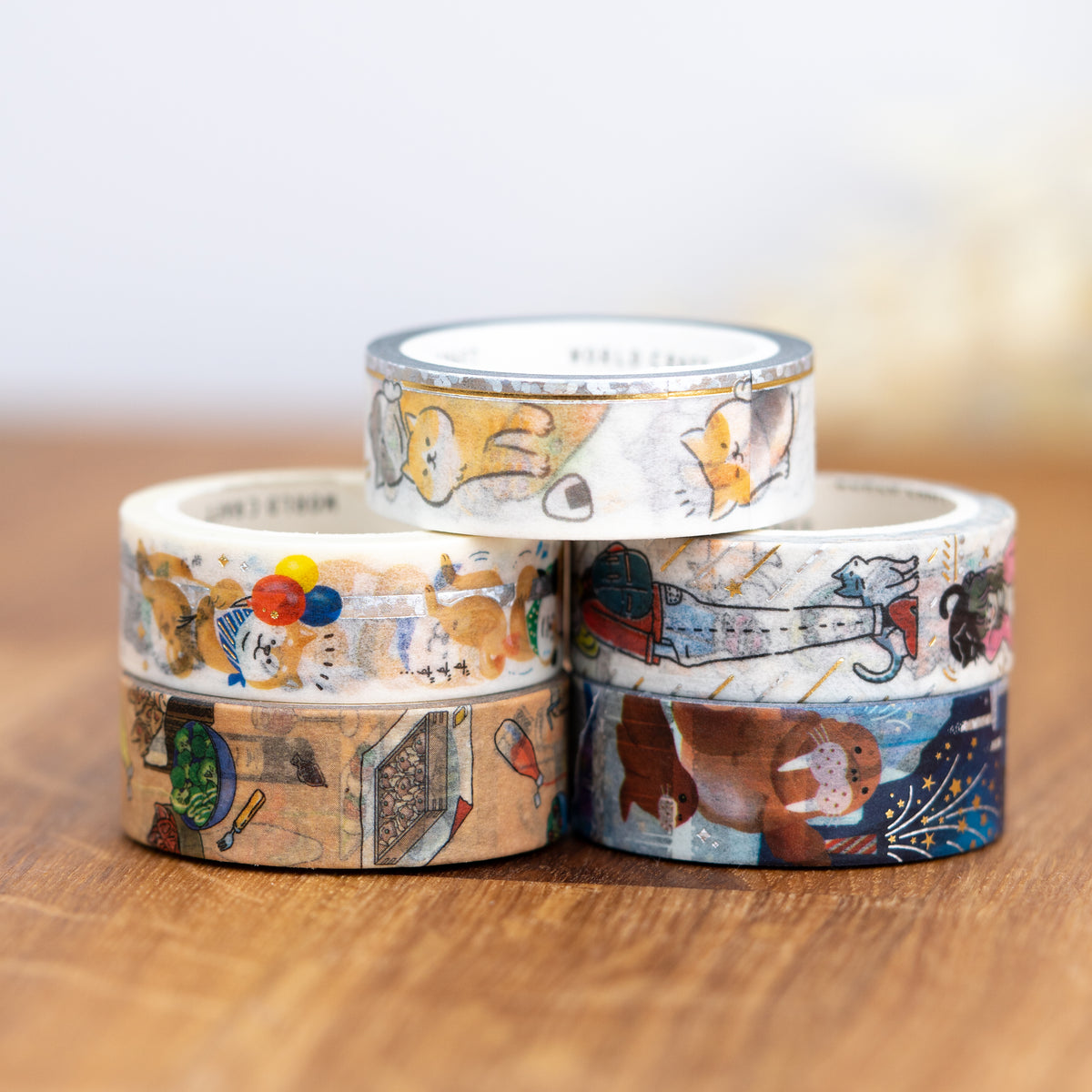 World Craft Kirakira Tatemasu Vertical Foil Washi Tapes