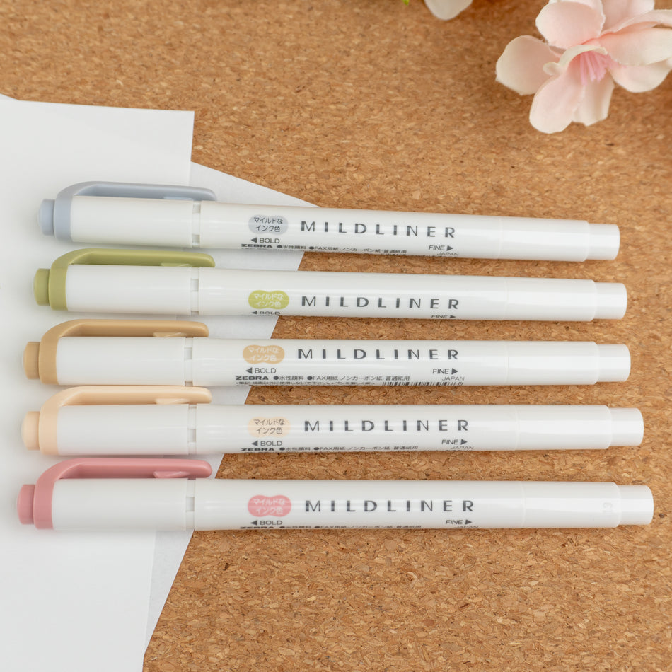 Zebra Mildliner Double Sided Highlighter - Natural Color Set (New!)