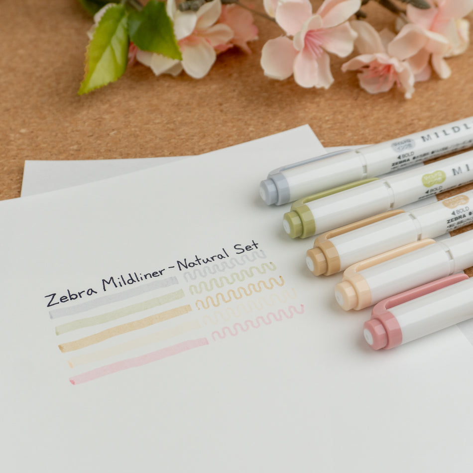 Zebra Mildliner Double Sided Highlighter - Natural Color Set (New!) Swatch 5