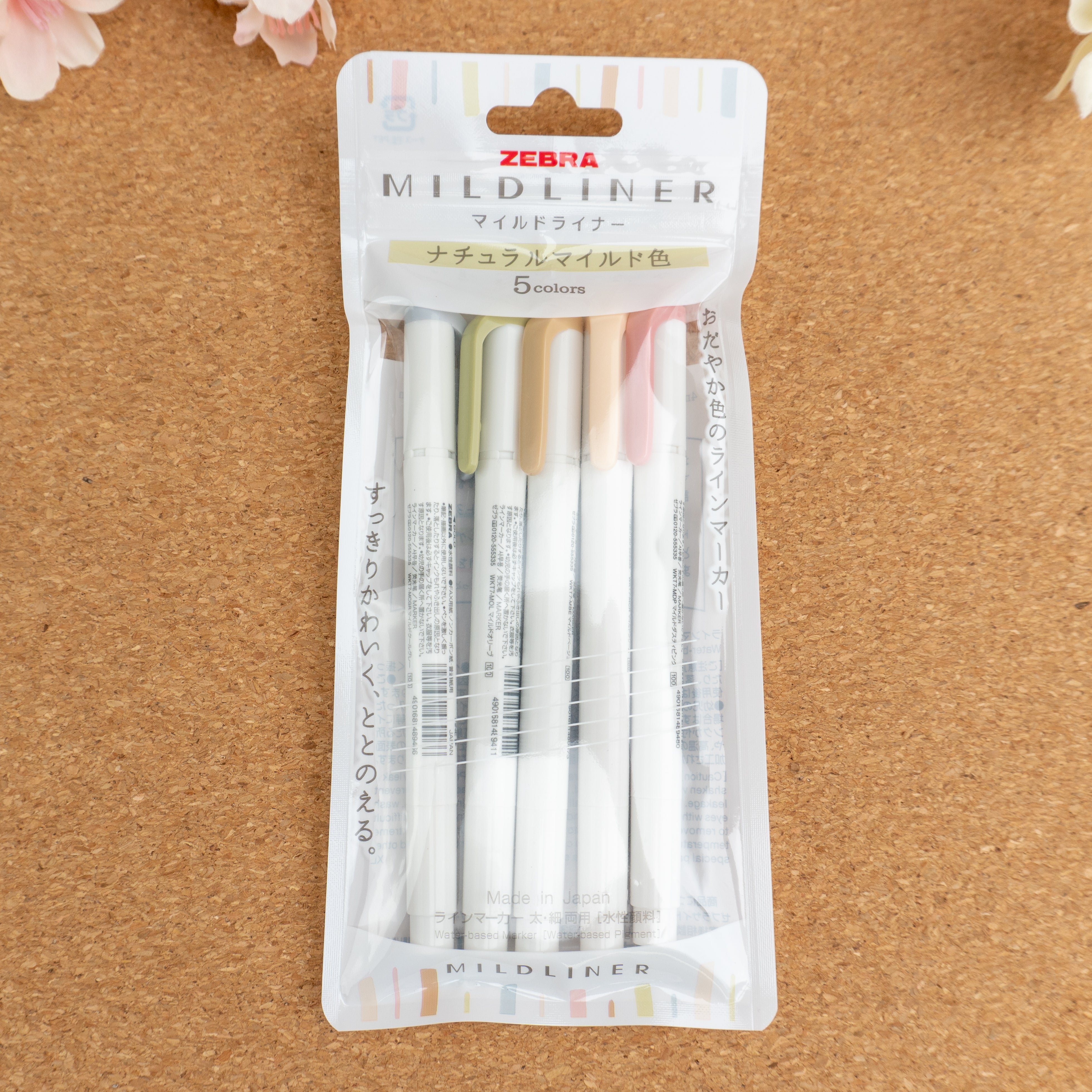 Zebra Mildliner Double Sided Highlighter - Natural Color Set