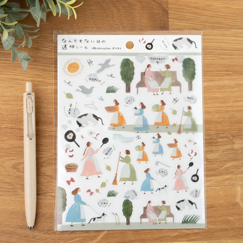 Cozyca x Neck Tie Clear Sticker Sheet - Ordinary Day