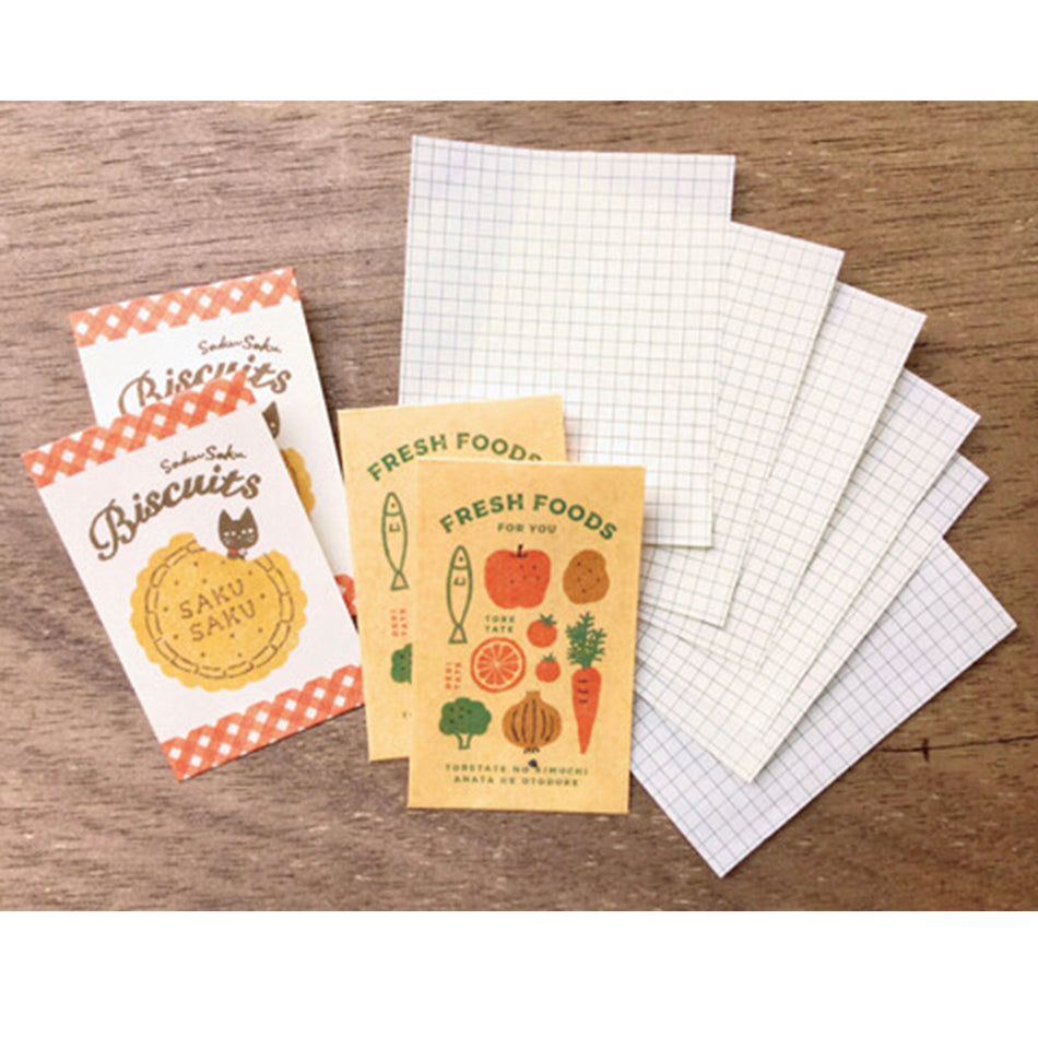 Marché Paper Bag Mini Stationery Set - Food and Biscuit