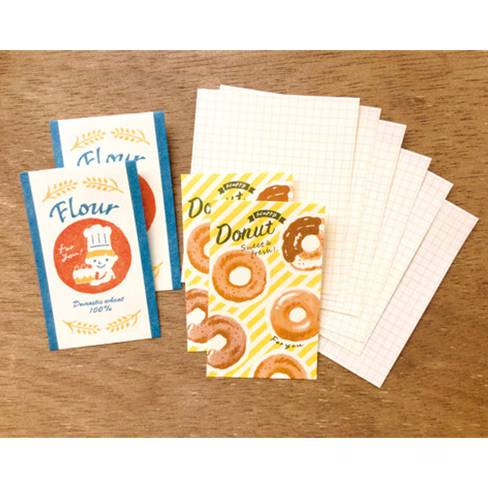 Marché Paper Bag Mini Stationery Set - Donut and Flour