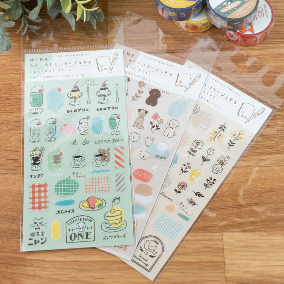 Furukawashiko Clear Sticker Sheet - Planner Collage Series