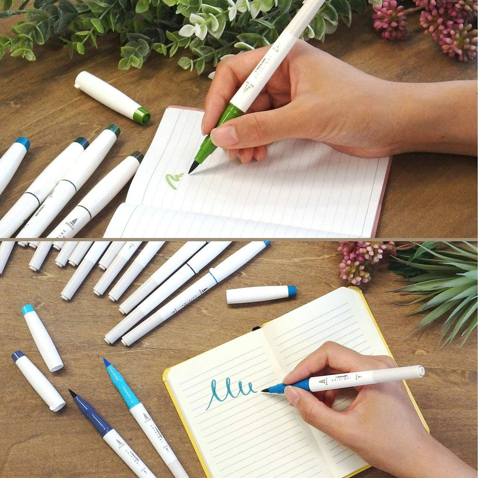 Sailor Shikiori Dual Tip Calligraphy Brush Pen - 20 Color Set