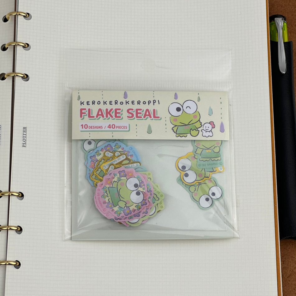 Sanrio x Daiso Imported Flake Stickers (40 pack) - Kerokerokeroppi
