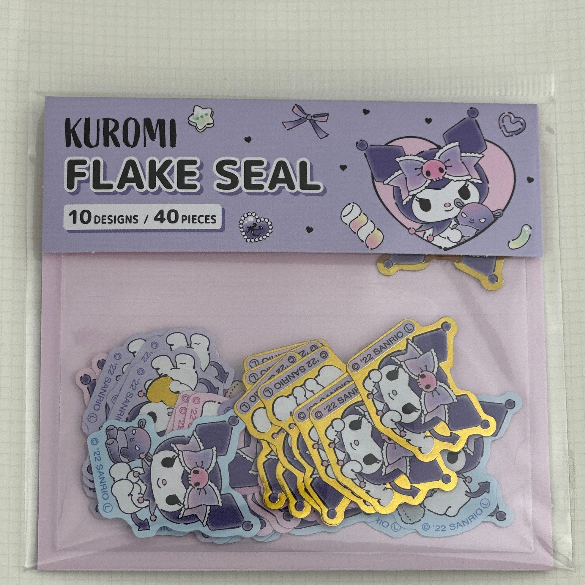 Japan Sanrio Die-cut Flake Seal Sticker Pack - Kuromi