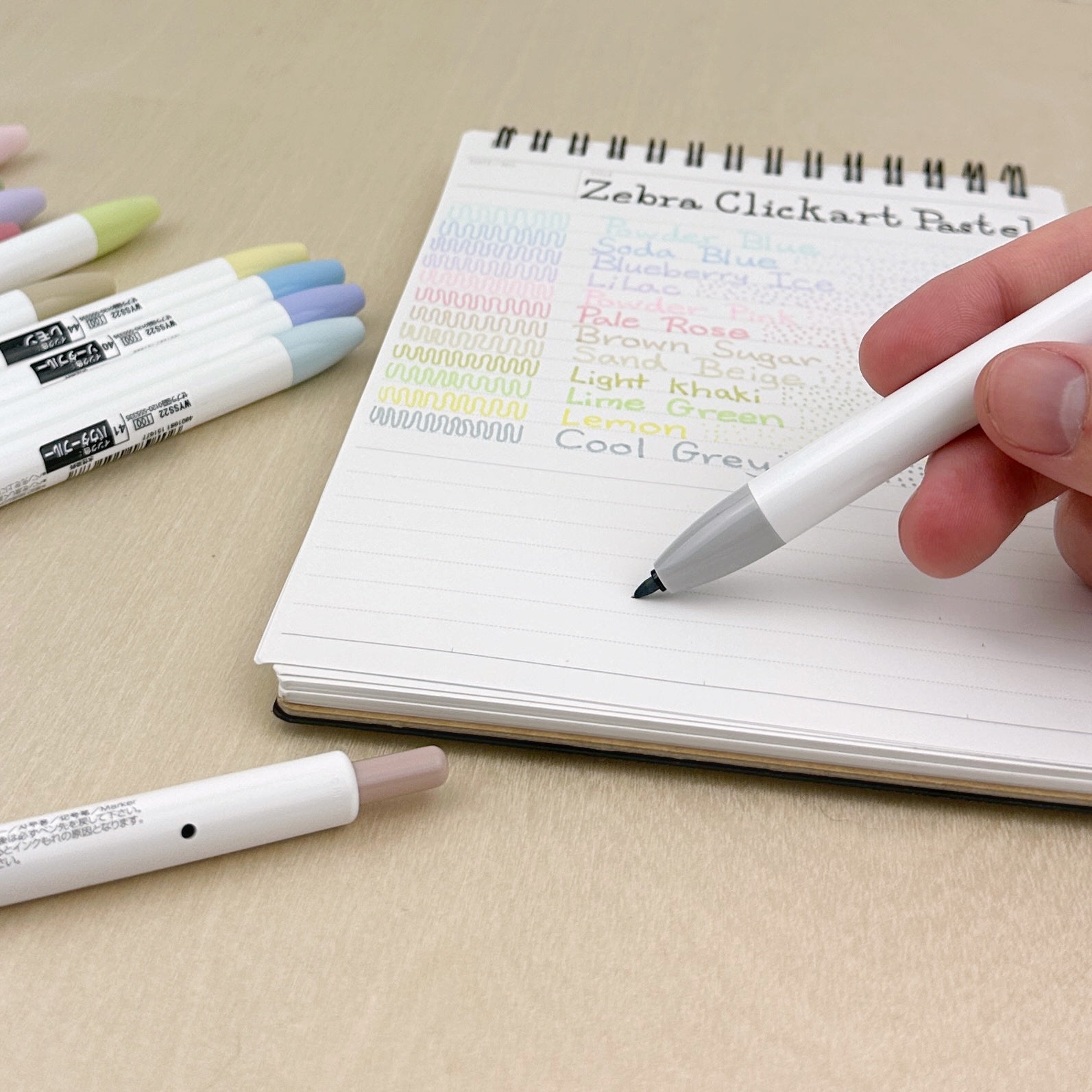 Zebra Clickart Retractable Marker Pen Sand Beige
