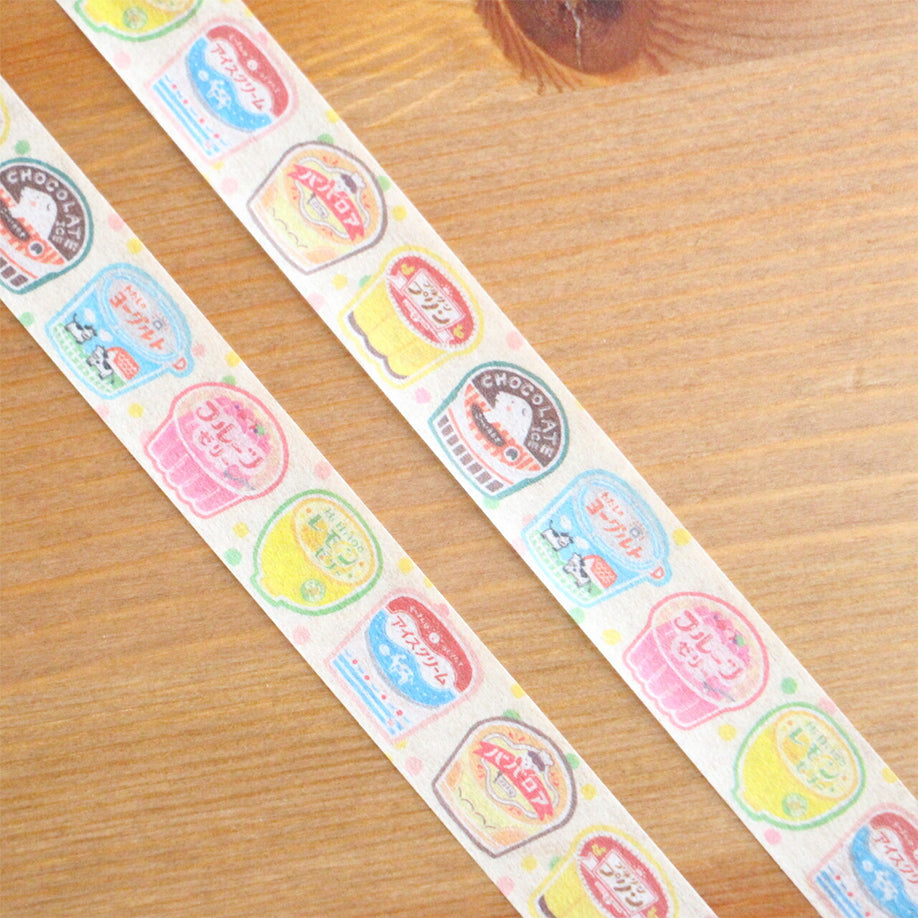 Furukawashiko Washi Tape (15mm) - Dairy Cup Sweets