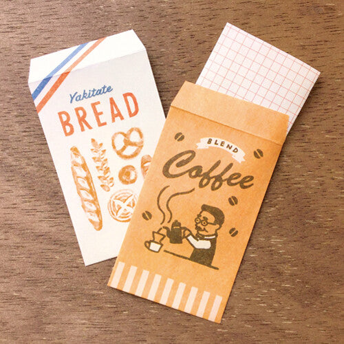 Marché Paper Bag Mini Stationery Set - Coffee and Bread